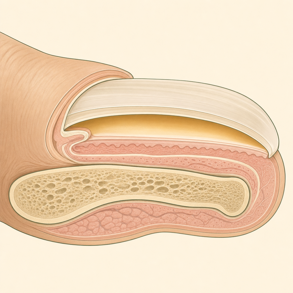 Nail cross-section illustration